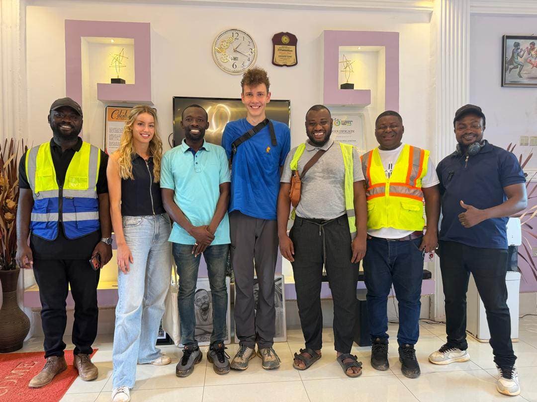 Solani team with visitors at the head office